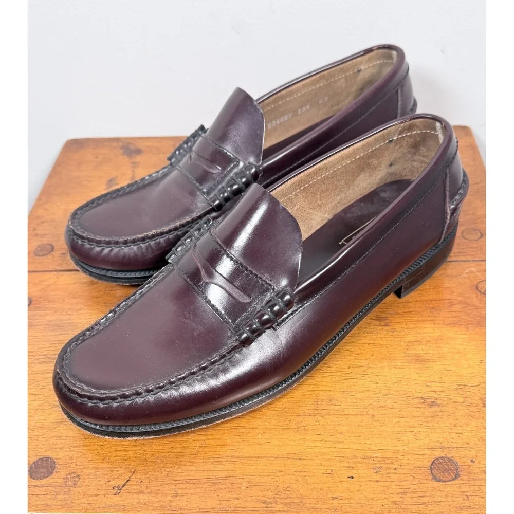 FLORSHEIM FLS Berkeley Classic Penny Loafers Rich Dark Brown Leather Mens - 9 D